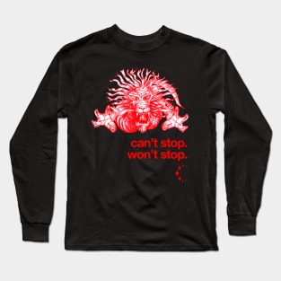 Red Dragon Can't Stop. Won't Stop. White. Long Sleeve T-Shirt